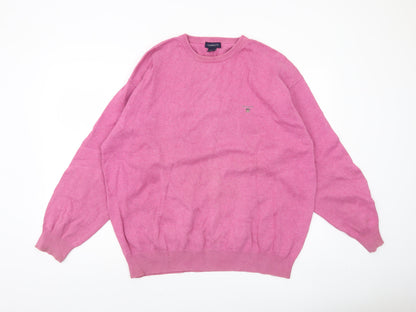 GANT Men's Pink 2XL Cotton Crew Neck Pullover Jumper