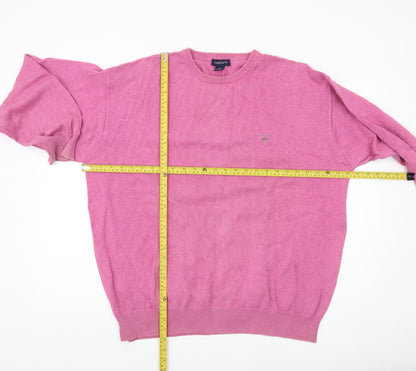 GANT Men's Pink 2XL Cotton Crew Neck Pullover Jumper