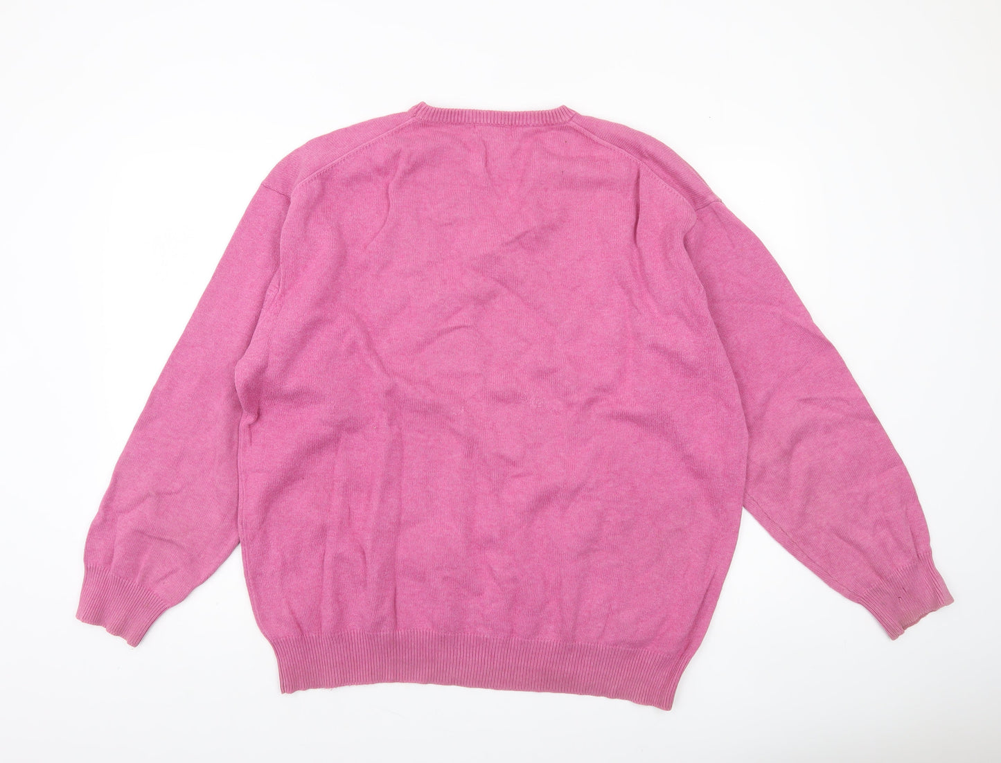 GANT Men's Pink 2XL Cotton Crew Neck Pullover Jumper