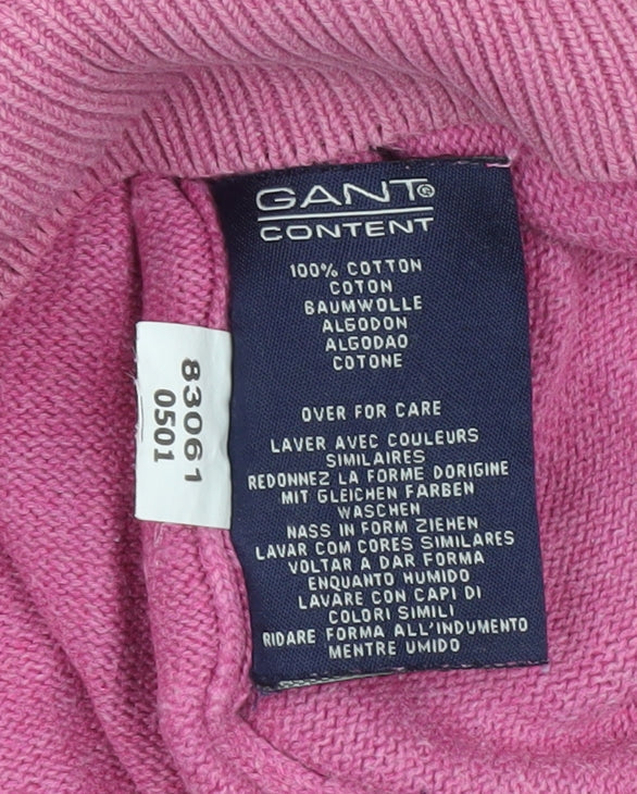 GANT Men's Pink 2XL Cotton Crew Neck Pullover Jumper