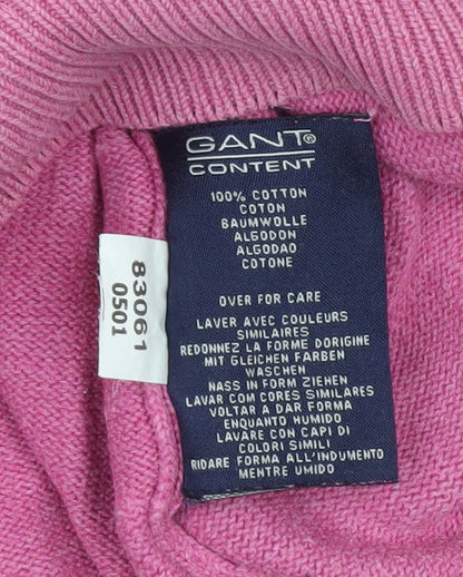 GANT Men's Pink 2XL Cotton Crew Neck Pullover Jumper