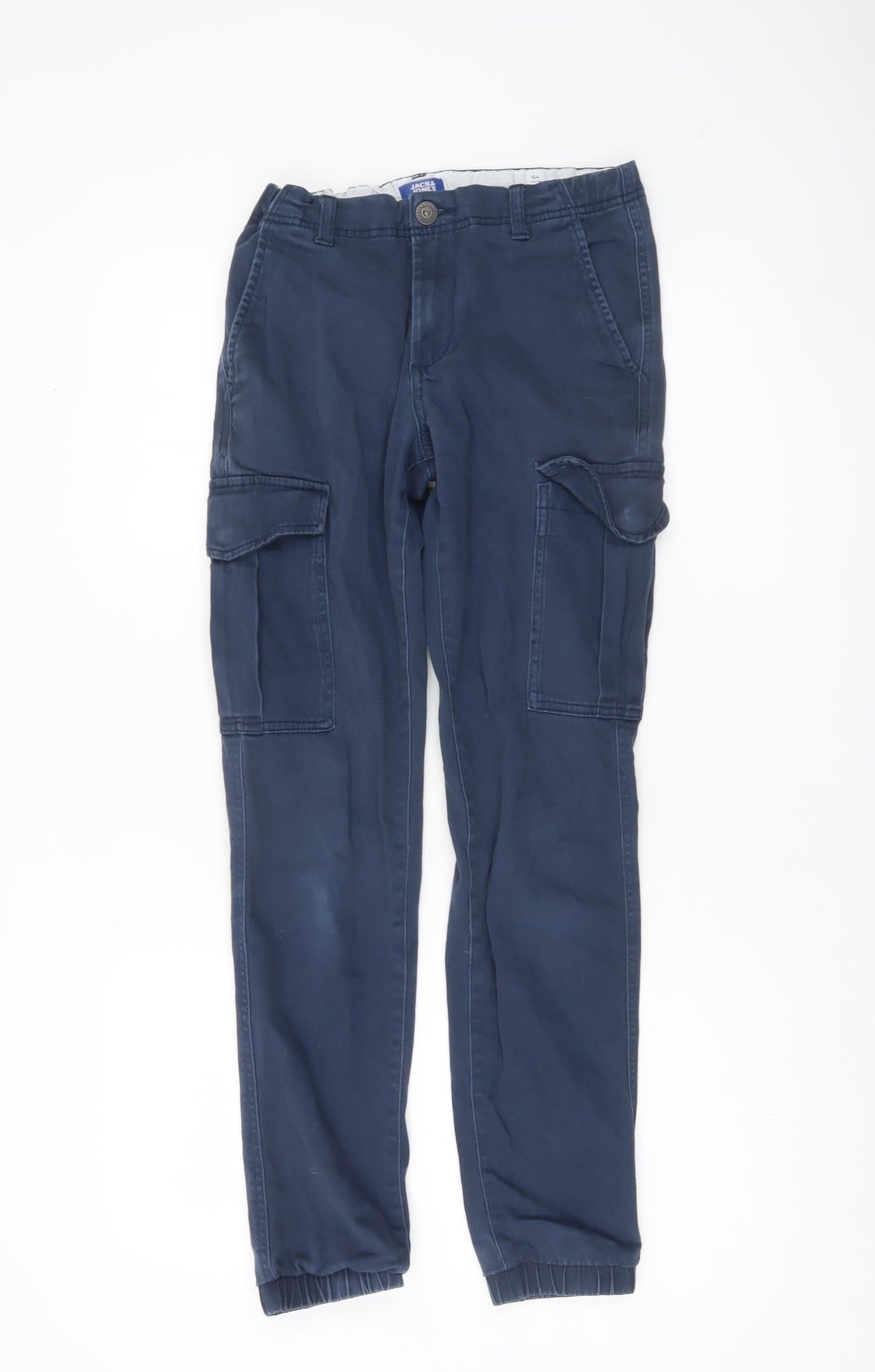 Boys UK Size 14 Years JACK & JONES Regular Fit Cargo Blue Trousers