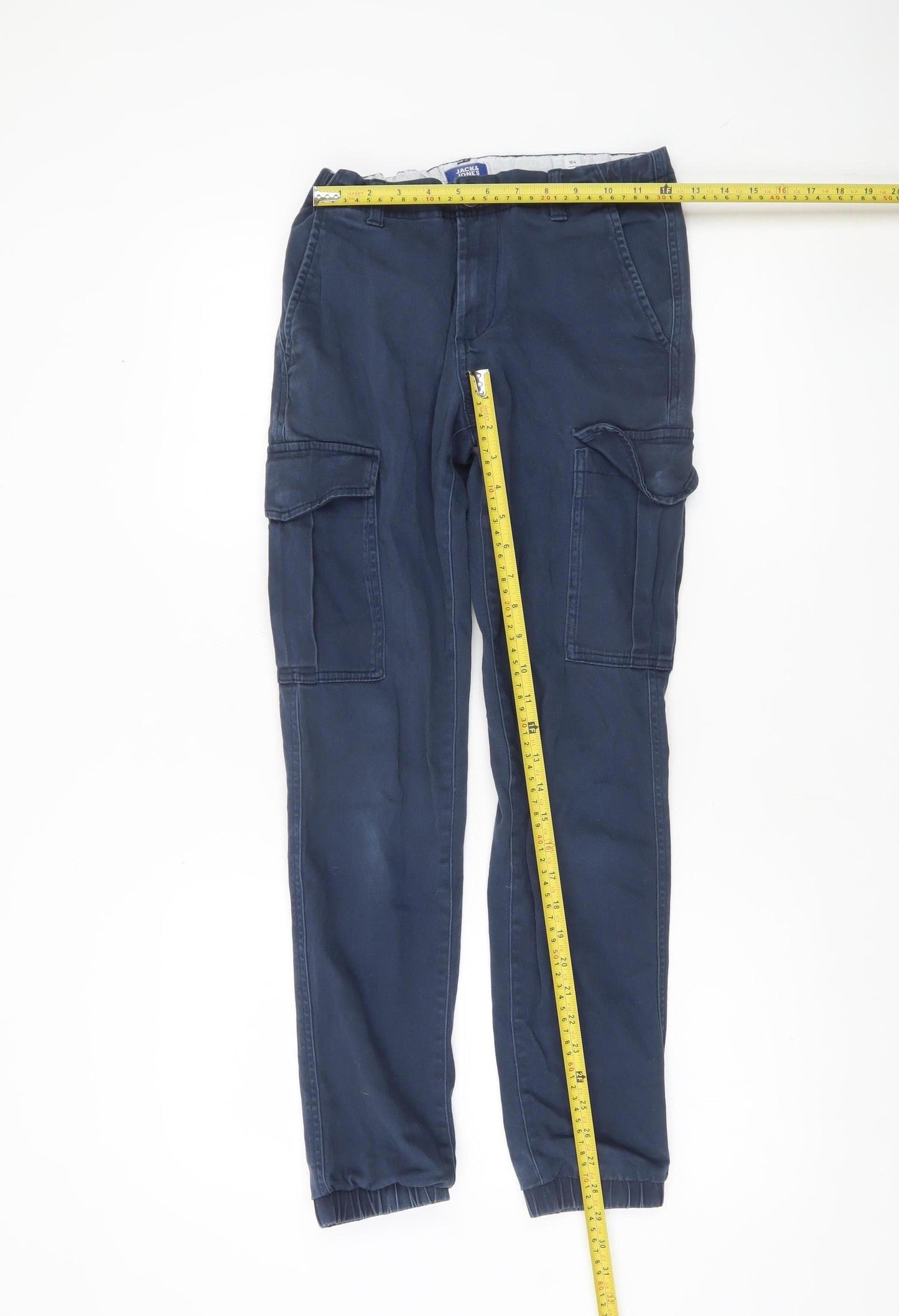 Boys UK Size 14 Years JACK & JONES Regular Fit Cargo Blue Trousers