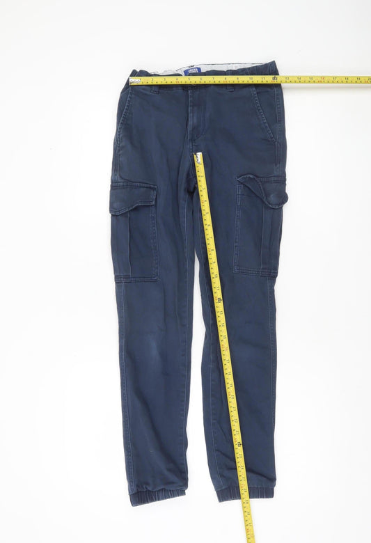 Boys UK Size 14 Years JACK & JONES Regular Fit Cargo Blue Trousers