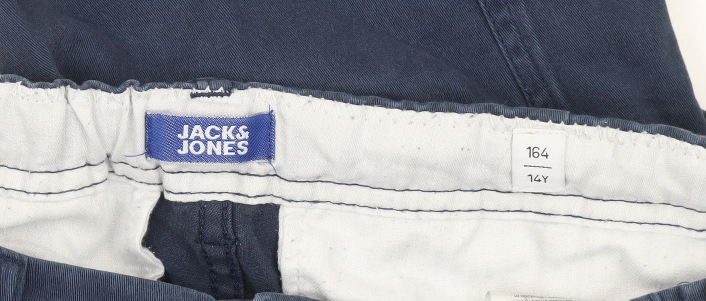 Boys UK Size 14 Years JACK & JONES Regular Fit Cargo Blue Trousers