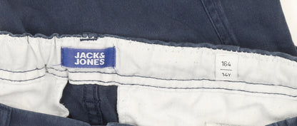 Boys UK Size 14 Years JACK & JONES Regular Fit Cargo Blue Trousers