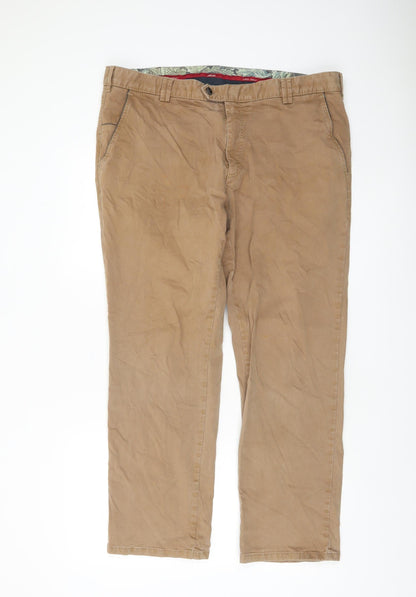 Meyer Men's Beige 40/30 Chino Trousers Regular Fit Cotton Blend
