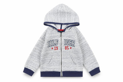 Tommy Hilfiger Unisex Baby Grey Hooded Zip Jacket Size 24M Cotton Blend