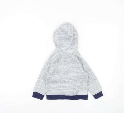 Tommy Hilfiger Unisex Baby Grey Hooded Zip Jacket Size 24M Cotton Blend