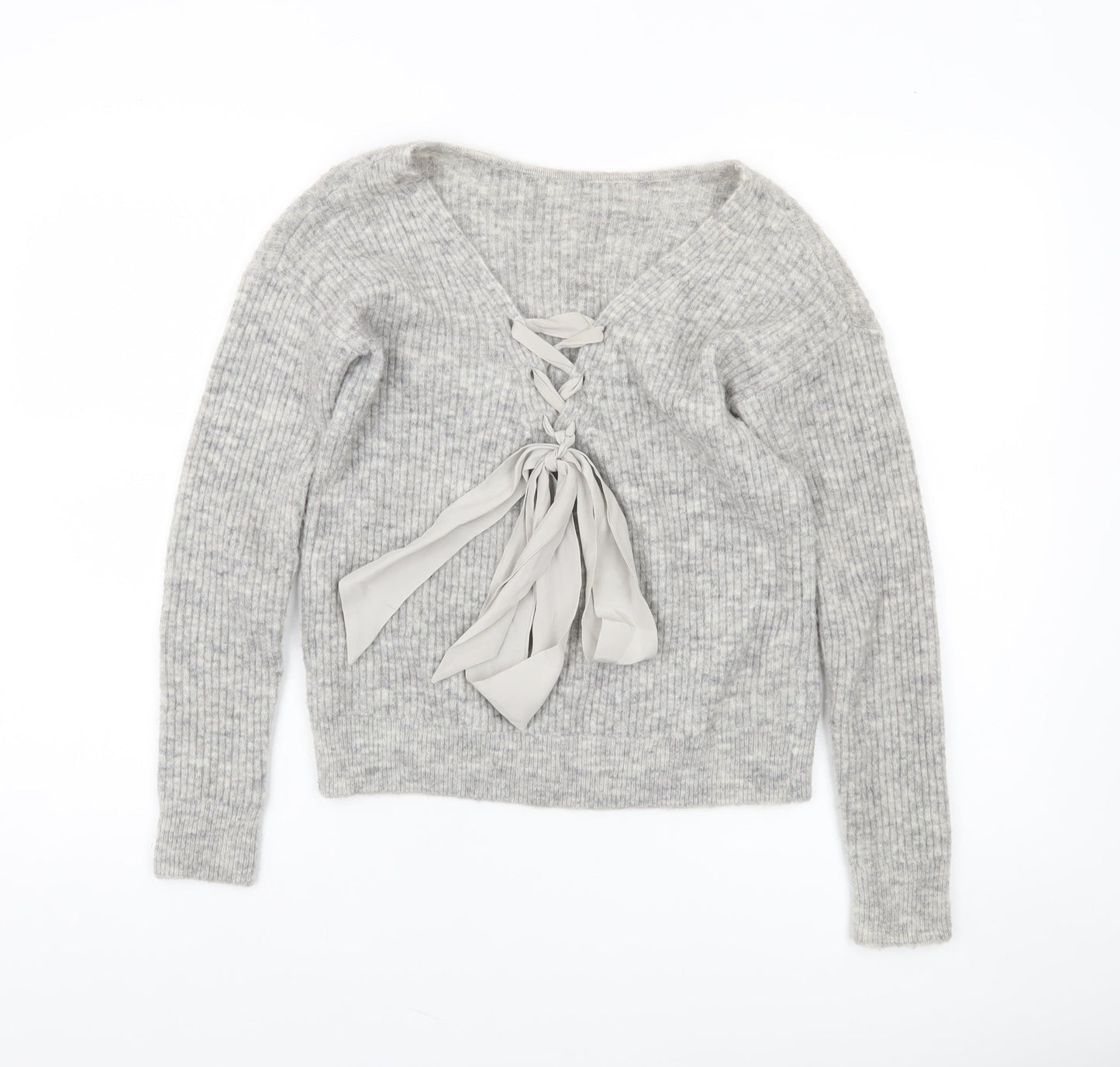 Womens UK Size XS Mint Velvet Grey Pullover Jumper