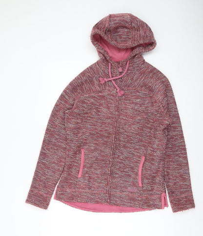Womens UK Size 10 Weird Fish Pink Full Zip Hoodie
