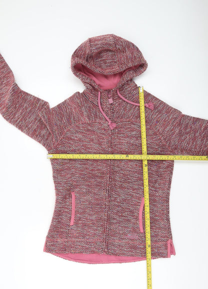 Womens UK Size 10 Weird Fish Pink Full Zip Hoodie
