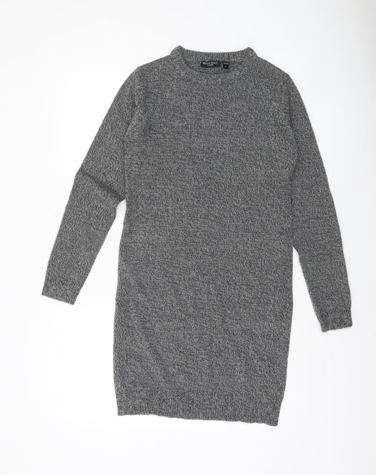 Brave Soul Women’s Grey Knit Long Sleeve Jumper Dress S