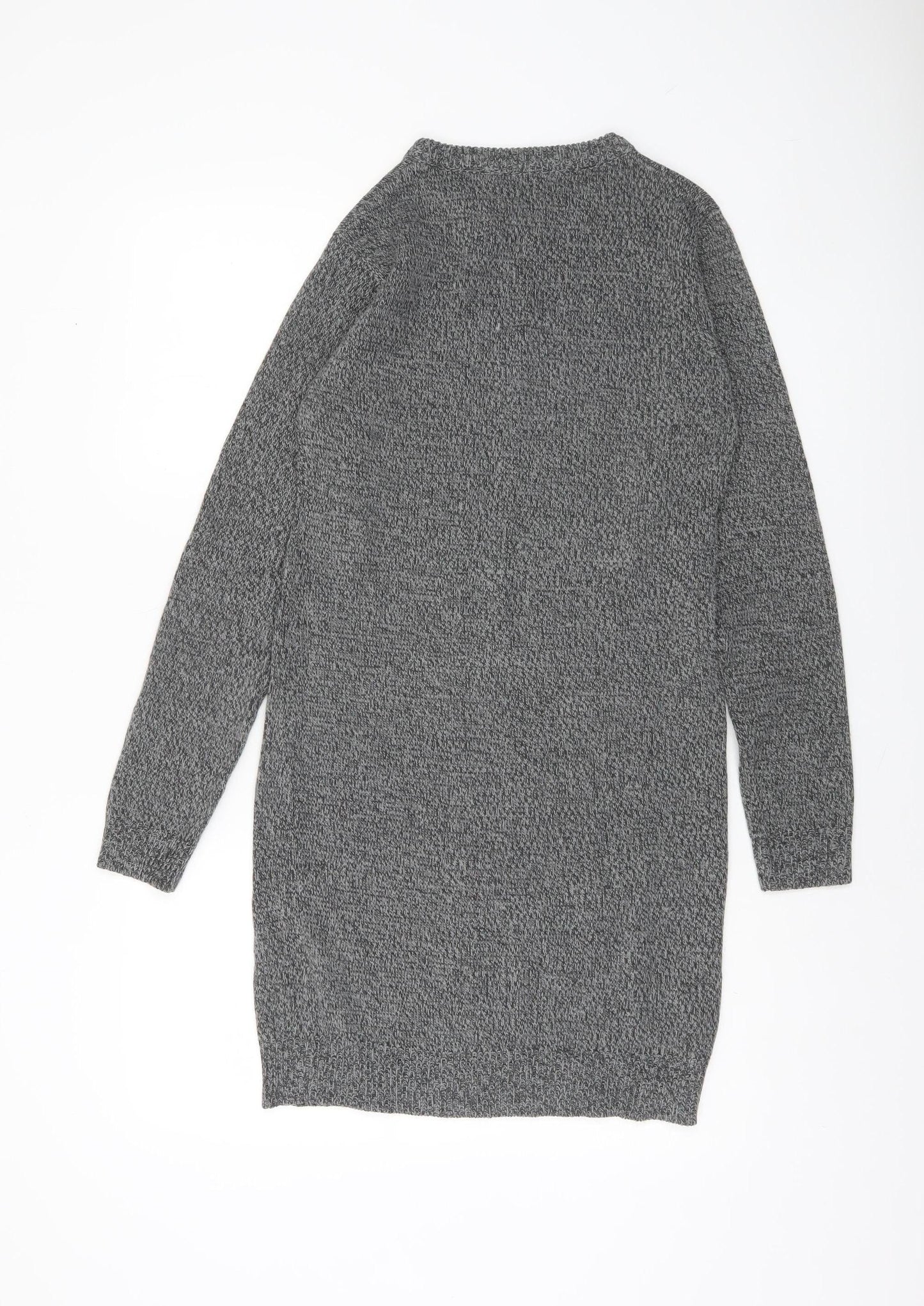 Brave Soul Women’s Grey Knit Long Sleeve Jumper Dress S