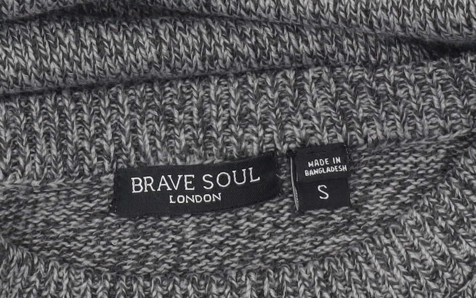 Brave Soul Women’s Grey Knit Long Sleeve Jumper Dress S