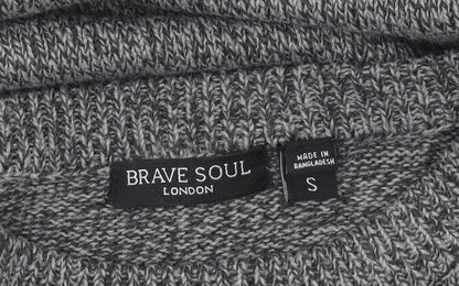 Brave Soul Women’s Grey Knit Long Sleeve Jumper Dress S