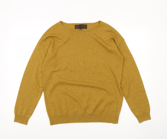 Fat Face Women’s Brown Wool Blend Boat Neck Pullover Jumper Size 14