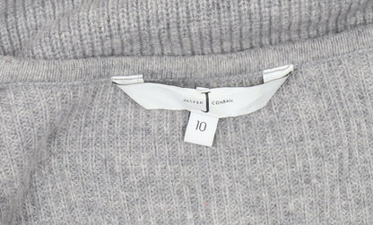 Jasper Conran Women’s Grey V-Neck Long Sleeve Merino Wool Jumper Size 10