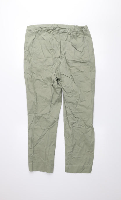 Dunnes Stores Men's Green Cargo Trousers Size M Elastic Waist Lightweight