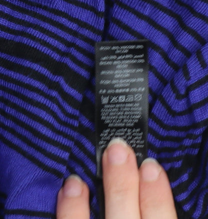 Debenhams Women’s Blue Striped Roll Neck Long Sleeve Jumper Size 14