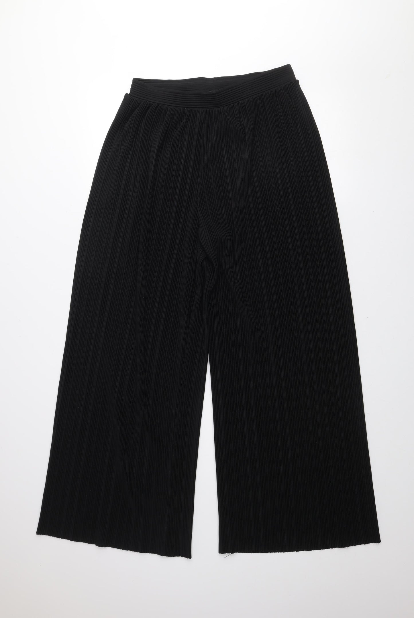 F&F Womens Black Size 12 Wide-Leg Pleated Trousers