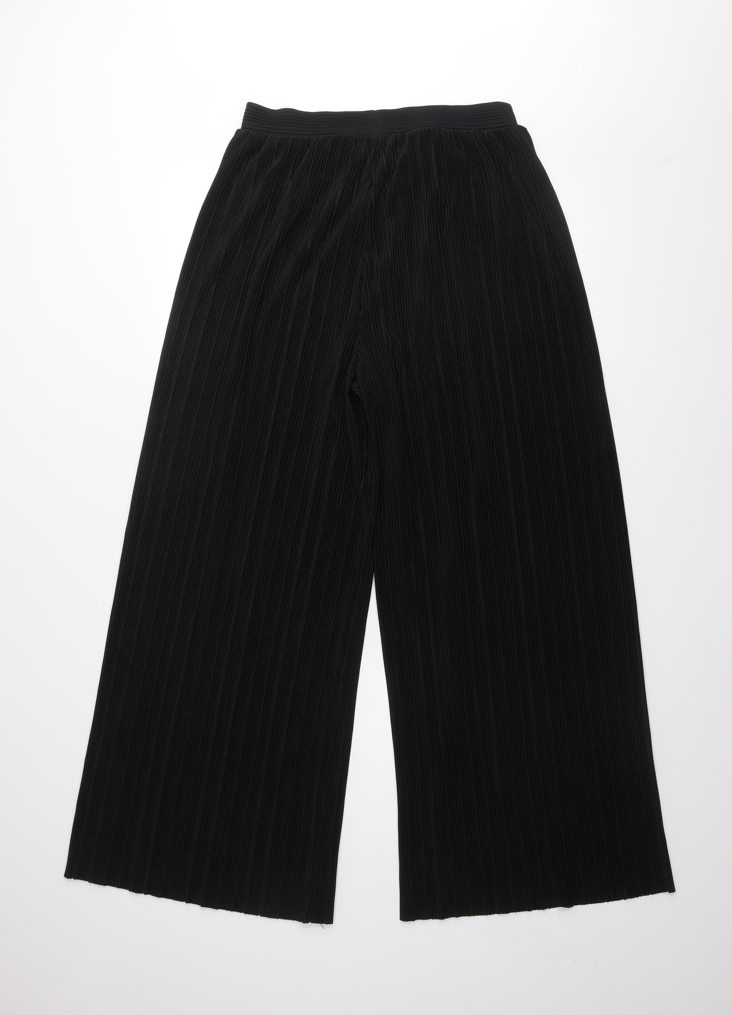 F&F Womens Black Size 12 Wide-Leg Pleated Trousers