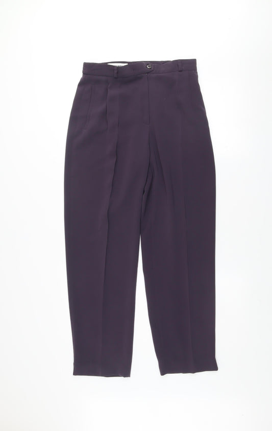 Gerry Weber Womens Purple Pleated Straight Leg Trousers Size 12
