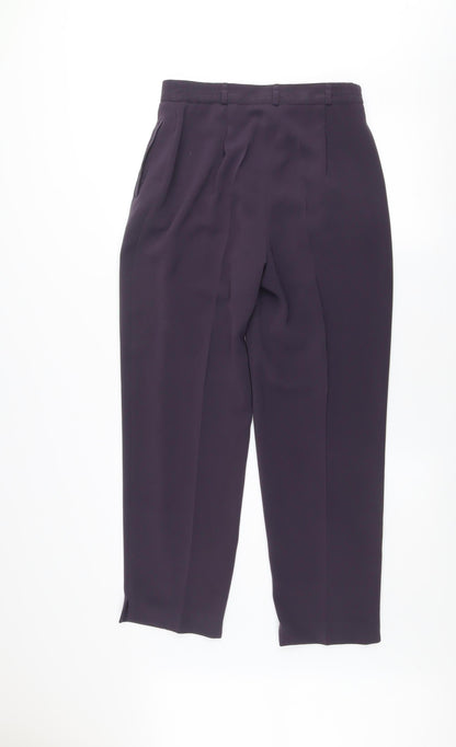 Gerry Weber Womens Purple Pleated Straight Leg Trousers Size 12