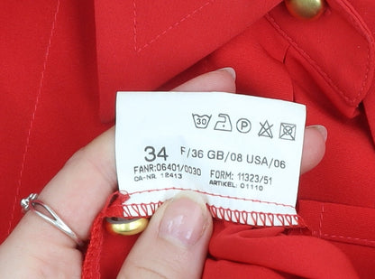 Womens UK Size 8 Basler Red Classic Blouse