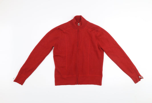 Principles Women’s Red Full Zip Wool Blend Knit Jacket Size 14