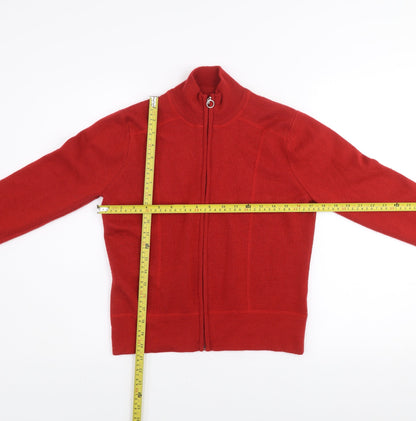 Principles Women’s Red Full Zip Wool Blend Knit Jacket Size 14
