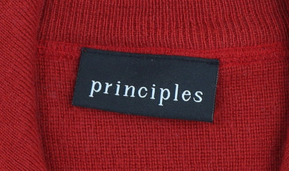 Principles Women’s Red Full Zip Wool Blend Knit Jacket Size 14