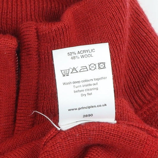 Principles Women’s Red Full Zip Wool Blend Knit Jacket Size 14