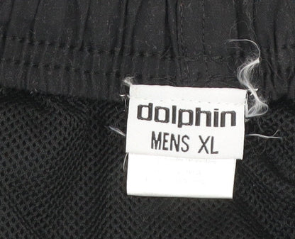 Dolphin Mens Black XL Athletic Running Shorts Polyester Quick Dry