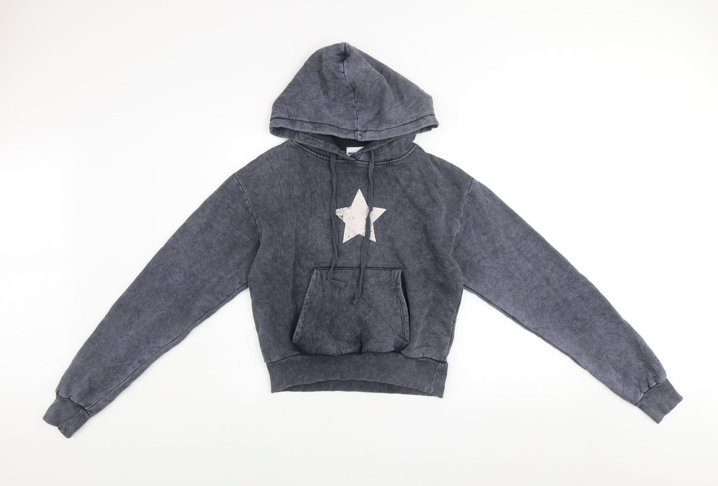Womens UK Size S Bershka Grey Pullover Hoodie
