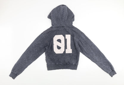 Womens UK Size S Bershka Grey Pullover Hoodie