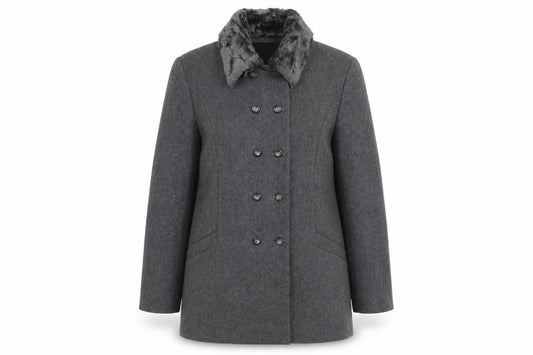 Womens UK Size 12 Jocavi Grey Pea Coat