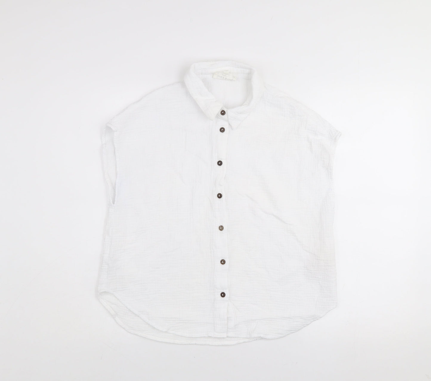 Womens UK Size M Grace & Mila White Basic Button-Up
