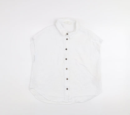 Womens UK Size M Grace & Mila White Basic Button-Up