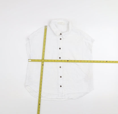 Womens UK Size M Grace & Mila White Basic Button-Up