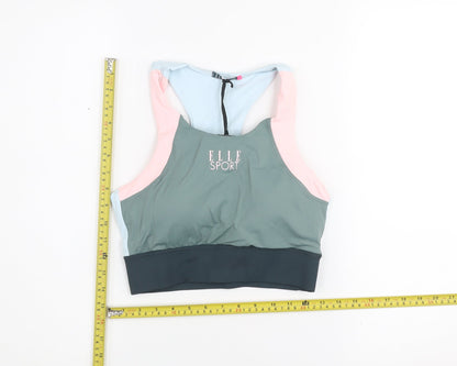 Elle Sport Women's Multicoloured Medium Sports Bra with Reflective Safety Technology