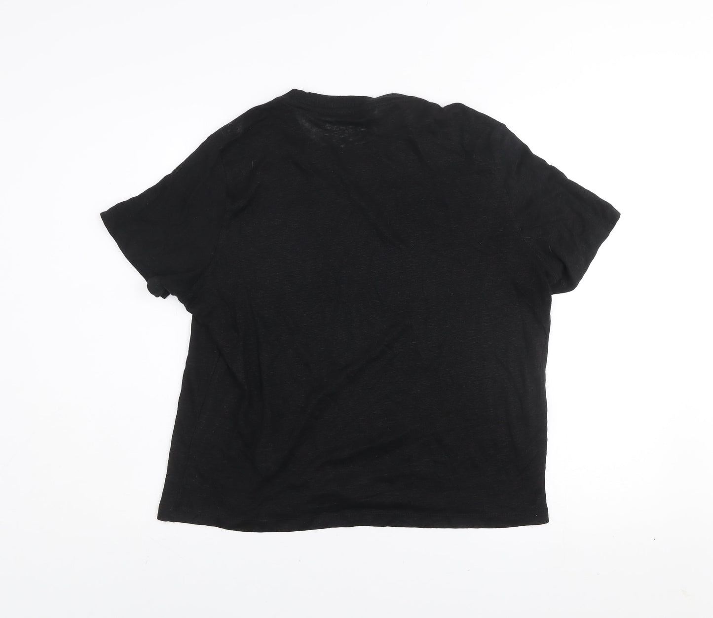 MNG Women's Black Basic Cotton Short Sleeve T-Shirt Size M