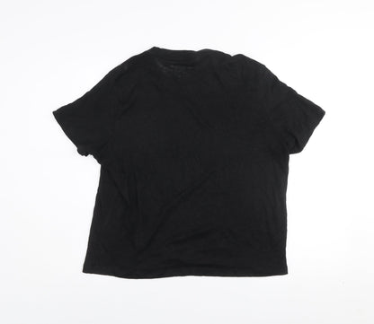 MNG Women's Black Basic Cotton Short Sleeve T-Shirt Size M