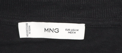 MNG Women's Black Basic Cotton Short Sleeve T-Shirt Size M