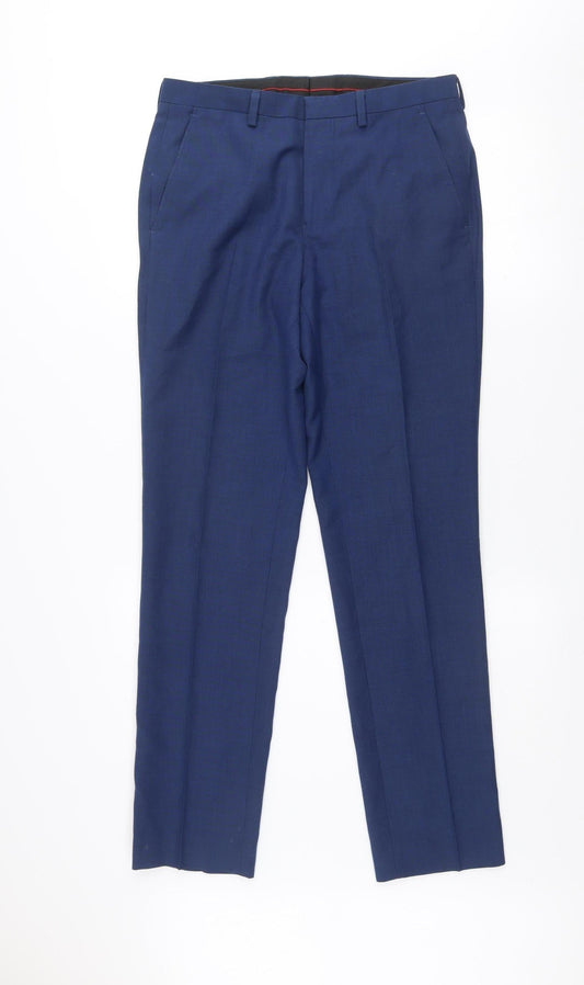 Burton Menswear London Blue Mens Trousers 30R Slim Fit Dress Pants