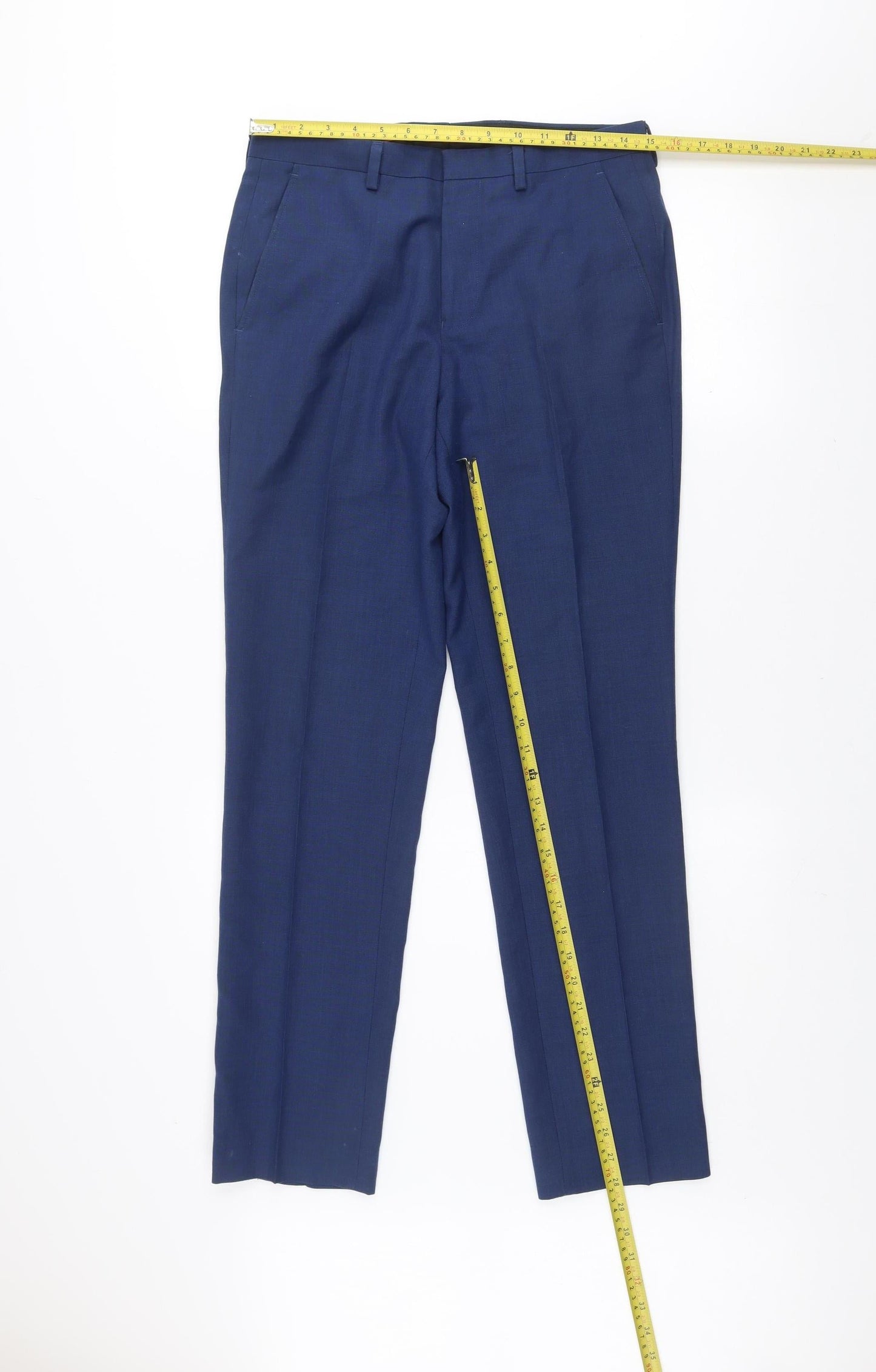 Burton Menswear London Blue Mens Trousers 30R Slim Fit Dress Pants