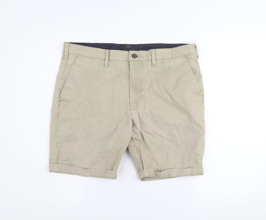 Marks and Spencer Men's Beige 36 Regular Chino Shorts