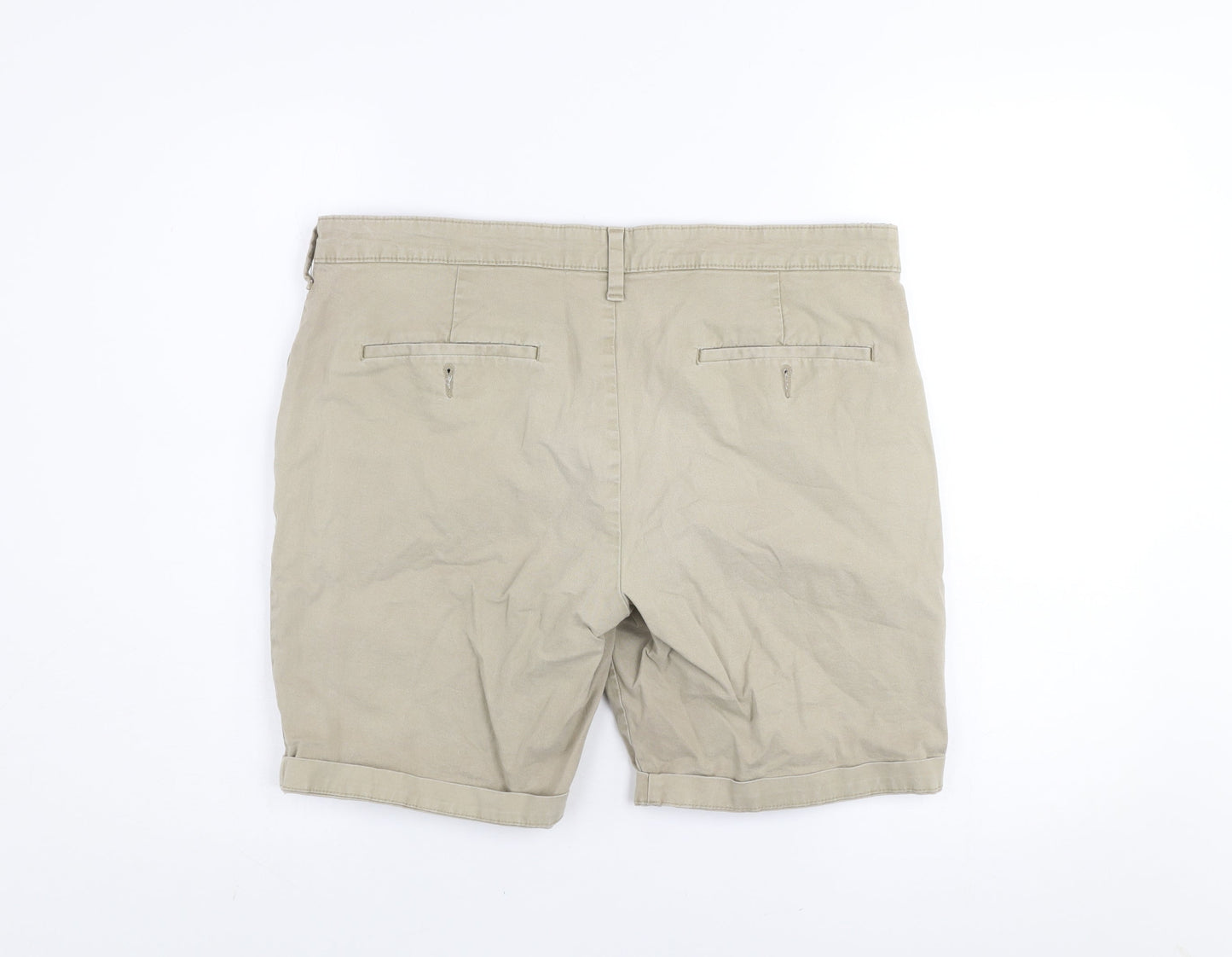 Marks and Spencer Men's Beige 36 Regular Chino Shorts