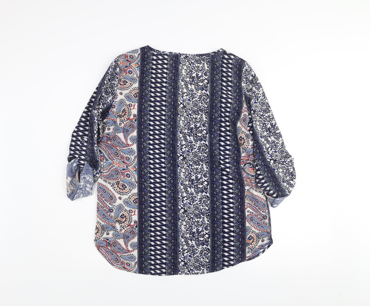 Jacqueline de Yong Womens Blue Paisley Tunic Blouse Size 8