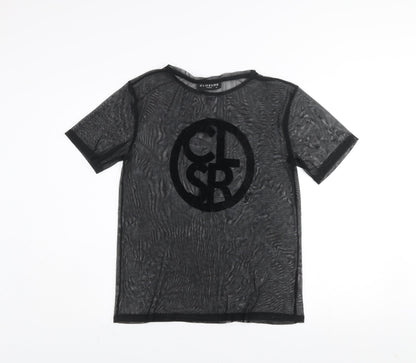 Womens UK Size 12 Closure London Black Basic T-Shirt